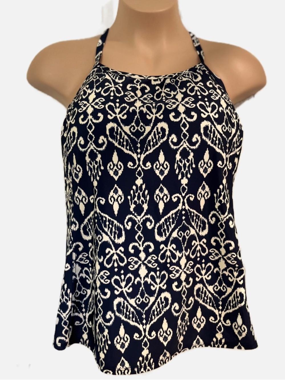 Jinxueer Women’s Swimsuit Bathing Suit Tankini Top Navy Blue White 22W